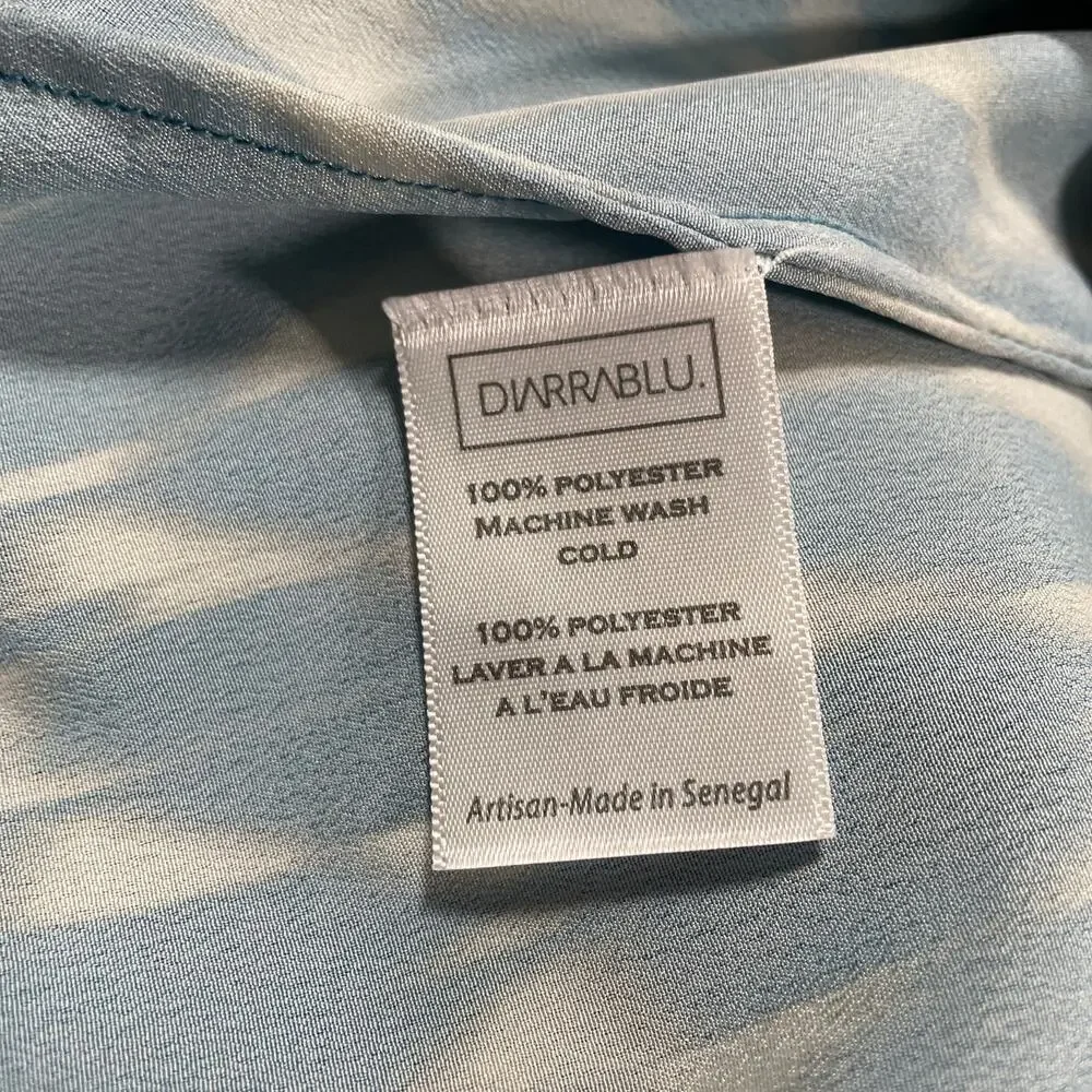 Diarrablu Gnoor Dress 2XL Blue Ikat Geometric Flowy Resort Maxi Vacation Flounce - Picture 4 of 11